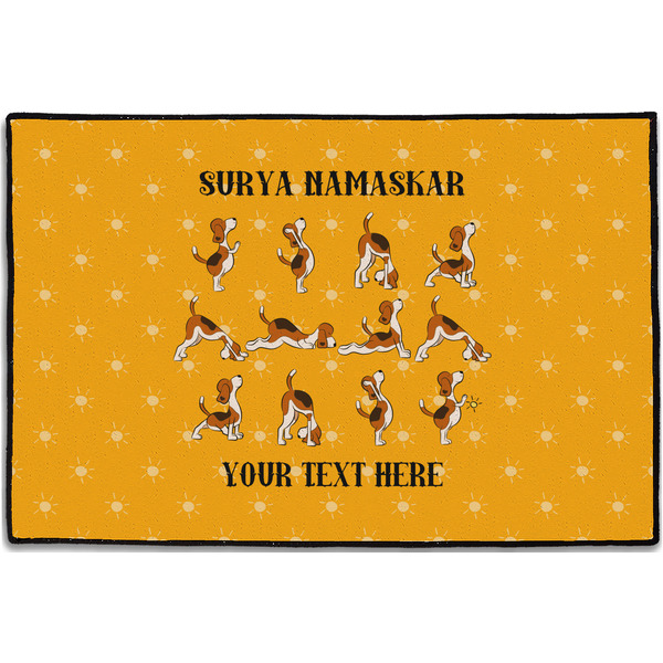 Yoga Dogs Sun Salutations Personalized Door Mat - 36x24 (APPROVAL)