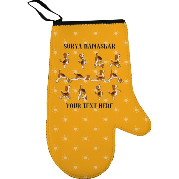 Yoga Dogs Sun Salutations Personalized Oven Mitt