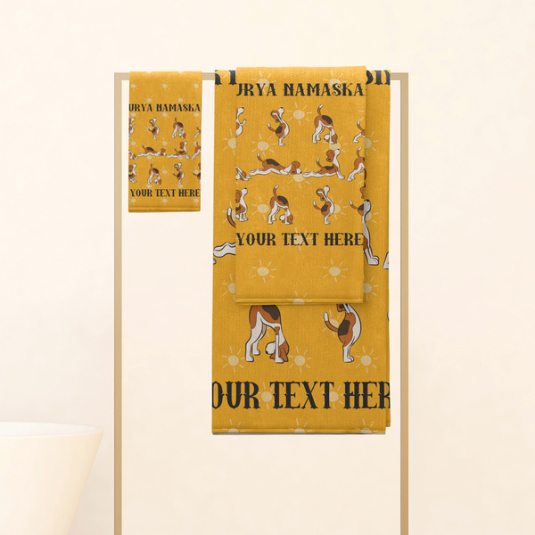Yoga Dogs Sun Salutations Personalized Towel Set