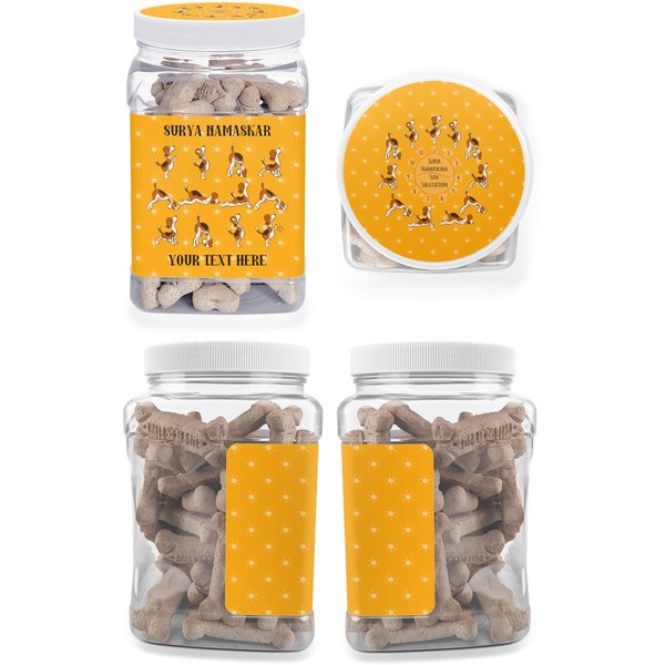 Yoga Dogs Sun Salutations Pet Treat Jar - Multiple Angles