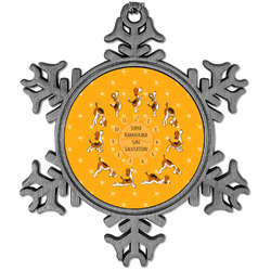 Yoga Dogs Sun Salutations Vintage Snowflake Ornament