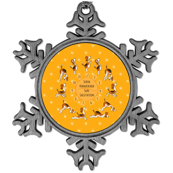Custom Yoga Dogs Sun Salutations Vintage Snowflake Ornament