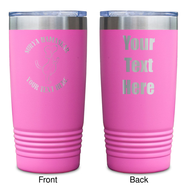 Yoga Dogs Sun Salutations Pink Polar Camel Tumbler - 20oz - Double Sided - Approval