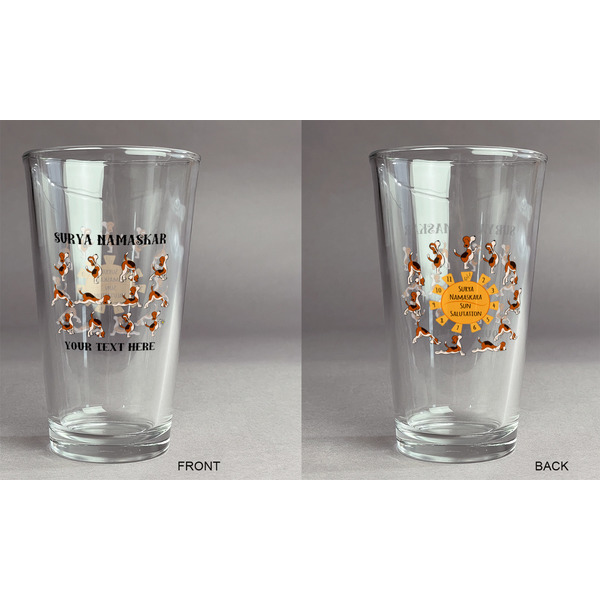 Yoga Dogs Sun Salutations Pint Glass - Two Content - Approval