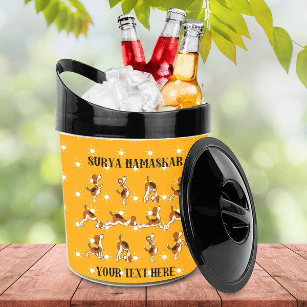 Yoga Dogs Sun Salutations Plastic Ice Bucket - LIFESTYLE