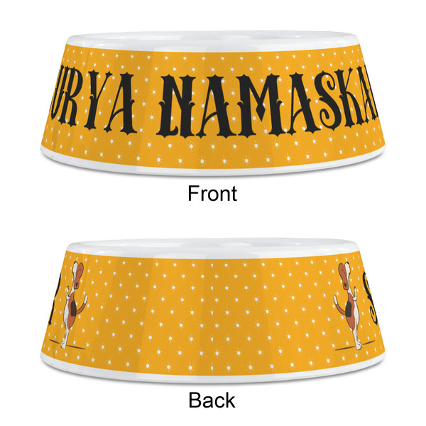 Yoga Dogs Sun Salutations Plastic Pet Bowls - Medium - APPROVAL