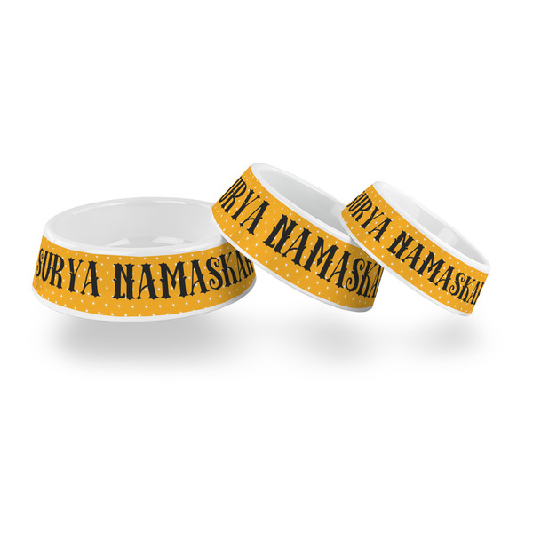 Yoga Dogs Sun Salutations Plastic Pet Bowls - PARENT MAIN