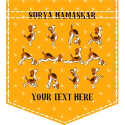 Yoga Dogs Sun Salutations Iron On Faux Pocket (Personalized)