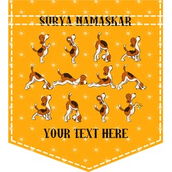 Yoga Dogs Sun Salutations Iron On Faux Pocket (Personalized)