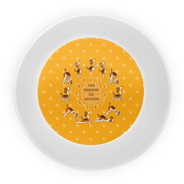 Yoga Dogs Sun Salutations Melamine Bowl - Center
