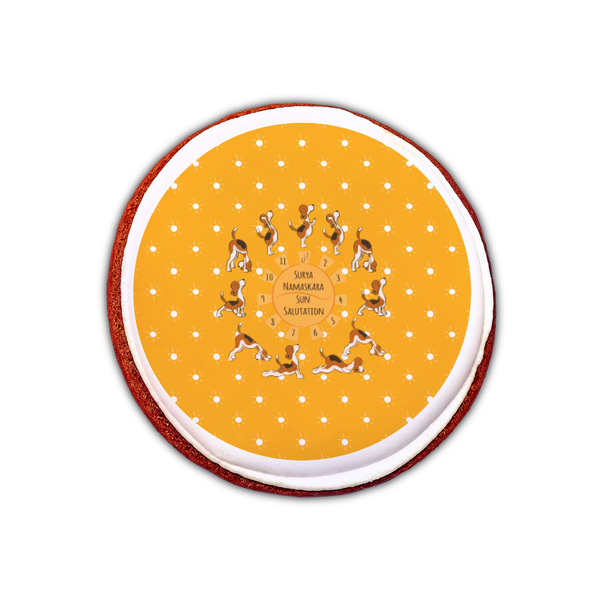 Yoga Dogs Sun Salutations Printed Icing Circle - XSmall - On Cookie