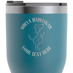 Yoga Dogs Sun Salutations RTIC Tumbler - Dark Teal - Laser Engraved - Double-Sided (Personalized)