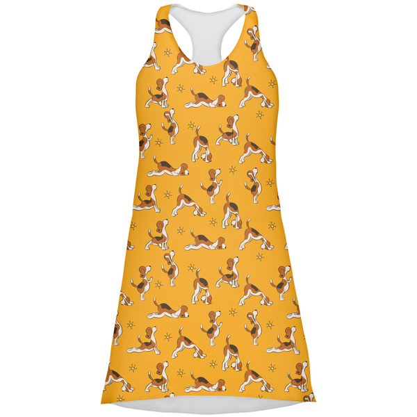 Custom Yoga Dogs Sun Salutations Racerback Dress - Large