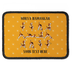 Yoga Dogs Sun Salutations Iron On Rectangle Patch w/ Name or Text