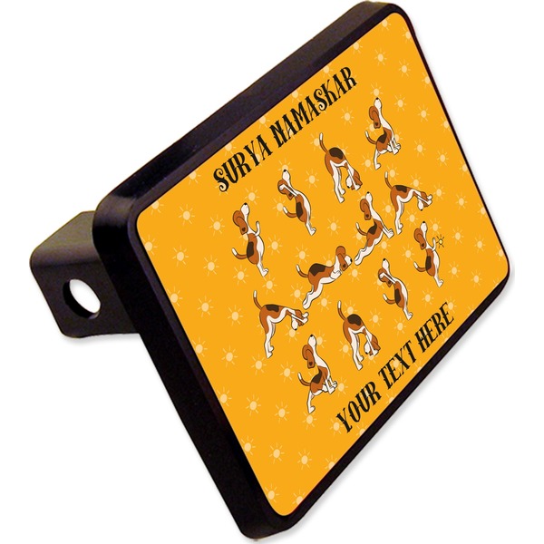 Custom Yoga Dogs Sun Salutations Rectangular Trailer Hitch Cover - 2" (Personalized)