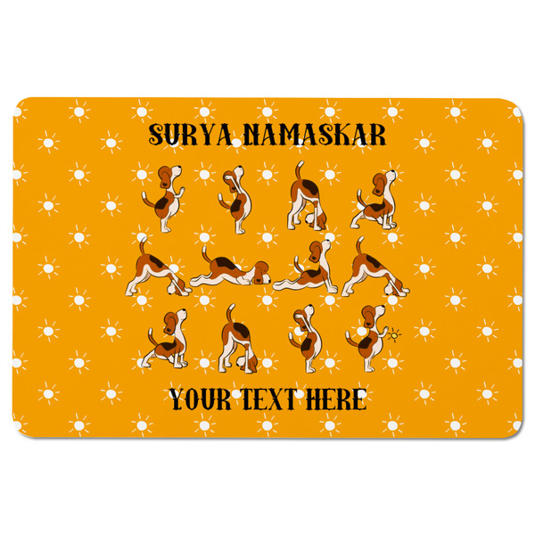 Yoga Dogs Sun Salutations Rectangular Fridge Magnet - FRONT