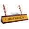 Yoga Dogs Sun Salutations Red Mahogany Nameplates with Business Card Holder - Angle