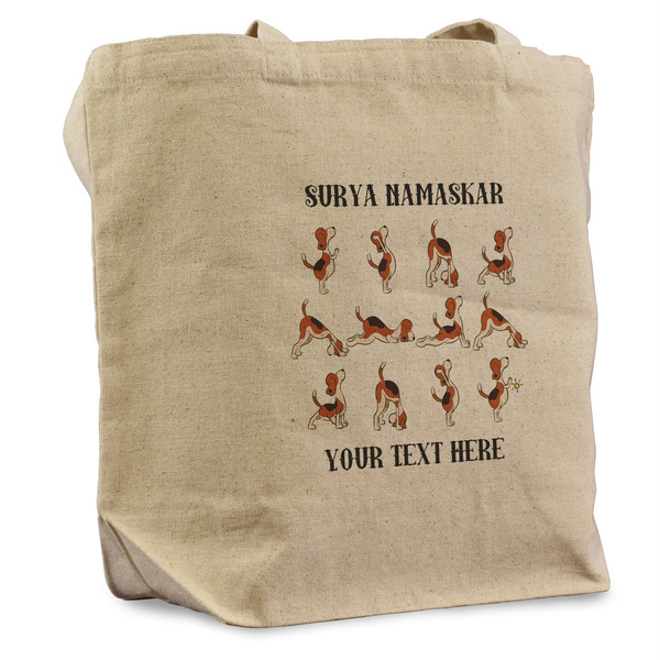 Custom Yoga Dogs Sun Salutations Reusable Cotton Grocery Bag - Single (Personalized)