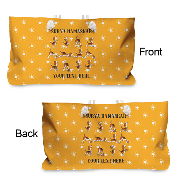 Yoga Dogs Sun Salutations Large Rope Tote - From & Back View