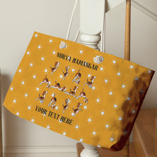 Yoga Dogs Sun Salutations Large Rope Tote - Life Style