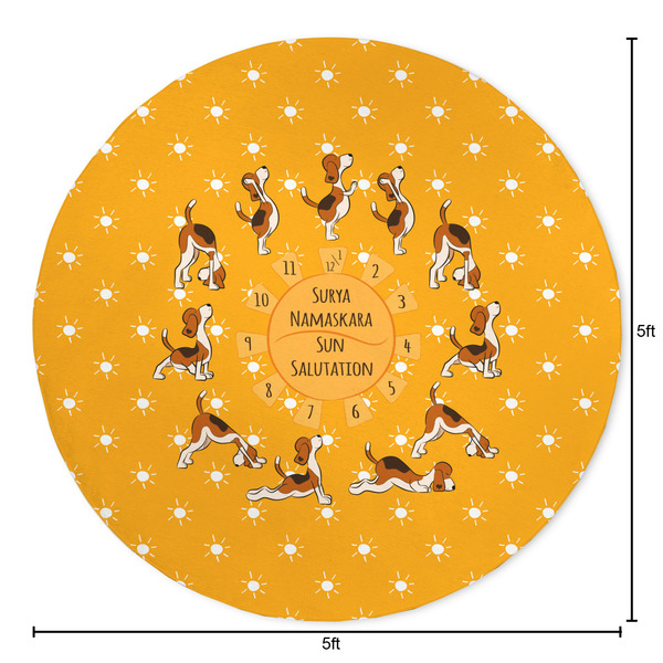 Yoga Dogs Sun Salutations Round Area Rug - Size