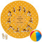 Yoga Dogs Sun Salutations Round Beach Towel