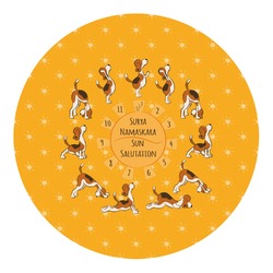 Yoga Dogs Sun Salutations Round Decal (Personalized)