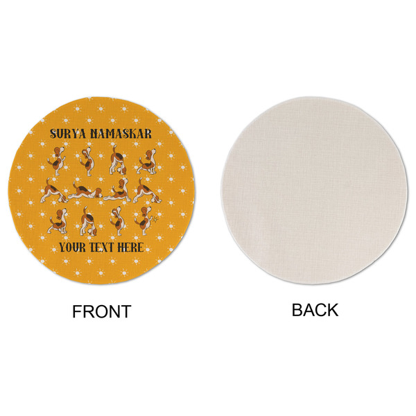Yoga Dogs Sun Salutations Round Linen Placemats - APPROVAL (single sided)