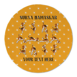 Yoga Dogs Sun Salutations Round Linen Placemat (Personalized)