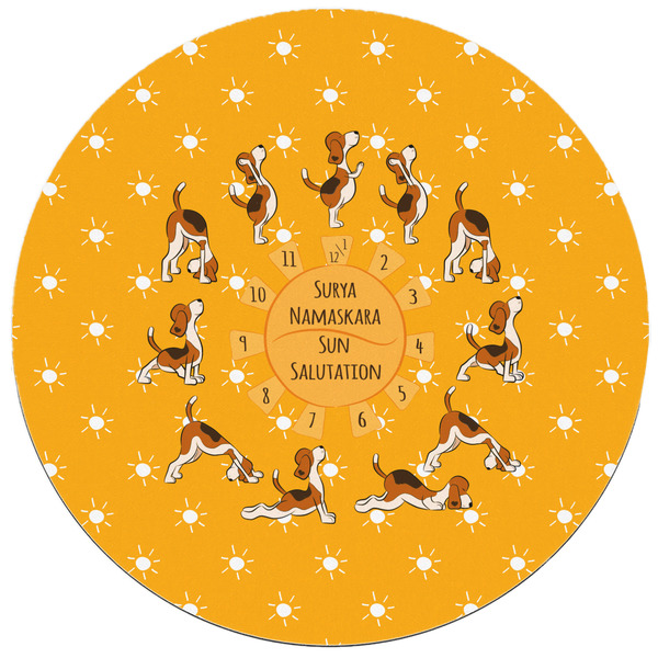 Yoga Dogs Sun Salutations Round Mousepad - APPROVAL