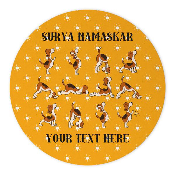 Yoga Dogs Sun Salutations Round Paper Coaster - Approval