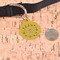 Yoga Dogs Sun Salutations Round Pet ID Tag - Large - In Context