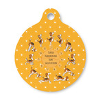 Yoga Dogs Sun Salutations Round Pet ID Tag - Small (Personalized)