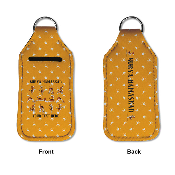 Yoga Dogs Sun Salutations Sanitizer Holder Keychain - Large APPROVAL (Flat)