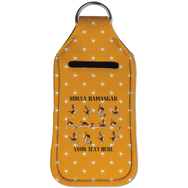 Yoga Dogs Sun Salutations Sanitizer Holder Keychain - Large (Front)