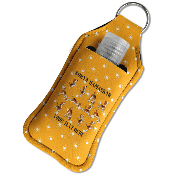 Yoga Dogs Sun Salutations Sanitizer Holder Keychain - Large in Case