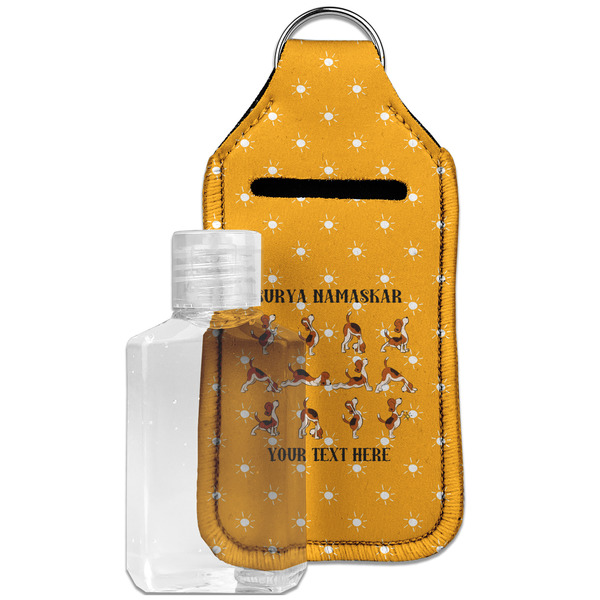 Custom Yoga Dogs Sun Salutations Hand Sanitizer & Keychain Holder - Large (Personalized)