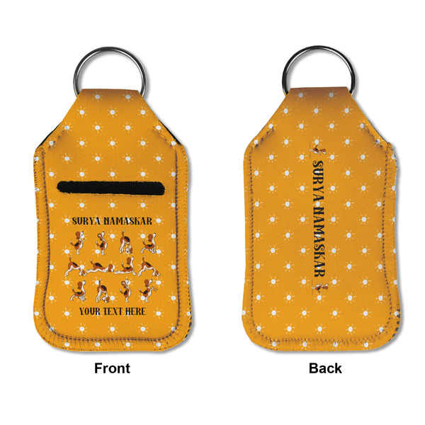 Yoga Dogs Sun Salutations Sanitizer Holder Keychain - Small APPROVAL (Flat)
