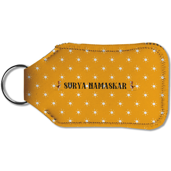 Yoga Dogs Sun Salutations Sanitizer Holder Keychain - Small (Back)