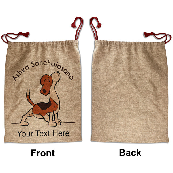 Yoga Dogs Sun Salutations Santa Bag - Approval - Front