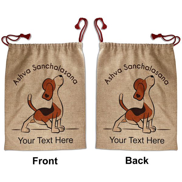 Custom Yoga Dogs Sun Salutations Santa Sack - Front & Back (Personalized)