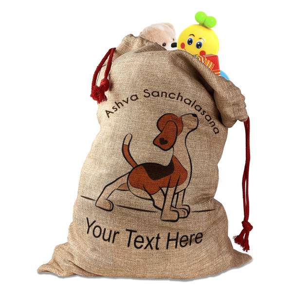 Custom Yoga Dogs Sun Salutations Santa Sack (Personalized)