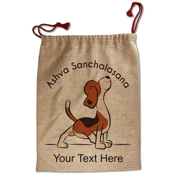 Custom Yoga Dogs Sun Salutations Santa Sack - Front (Personalized)