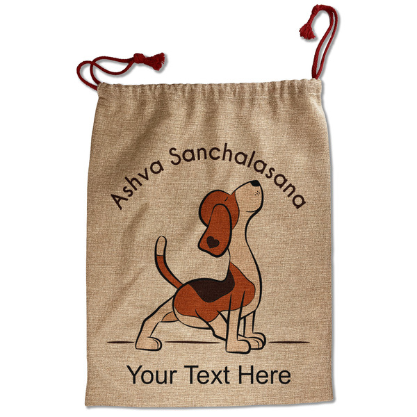 Yoga Dogs Sun Salutations Santa Bag - Front