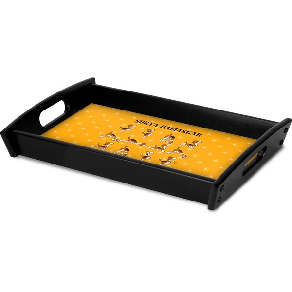 Yoga Dogs Sun Salutations Serving Tray Black - Corner