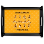 Yoga Dogs Sun Salutations Black Wooden Tray - Large (Personalized)