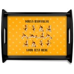 Yoga Dogs Sun Salutations Black Wooden Tray - Large (Personalized)