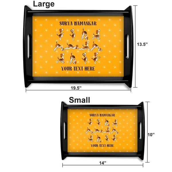 Yoga Dogs Sun Salutations Serving Tray Black Sizes