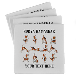 Yoga Dogs Sun Salutations Absorbent Stone Coasters - Set of 4 (Personalized)
