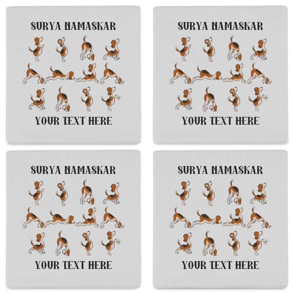 Yoga Dogs Sun Salutations Set of 4 Sandstone Coasters - See All 4 View